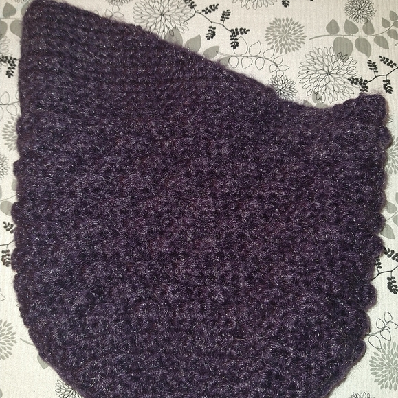 Handmade Purple Winter Hat one size - Picture 8 of 8